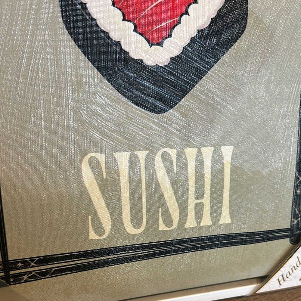 I Love Sushi Heart Embellished Canvas Wall Art - Picture 6 of 9